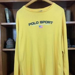 Vintage 90s long sleeve Polo Sport Yellow Skate
